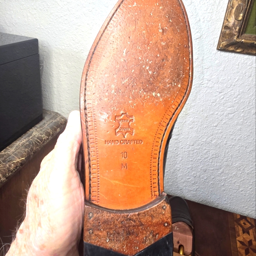 Brown Leather Penny Loafers with Strap - Picture 6 of 6